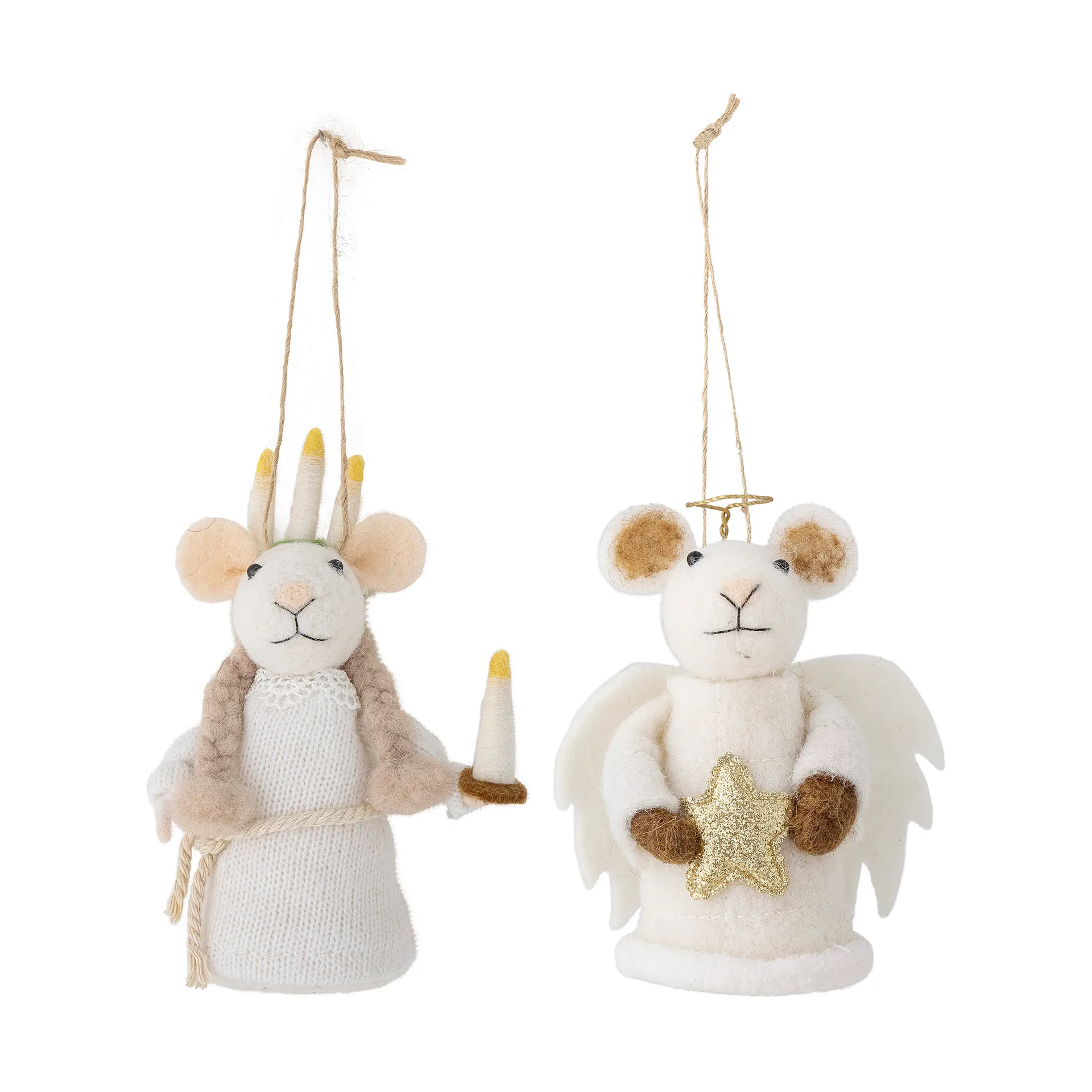 Peo クリスマスツリーデコレーション ウール 2ピース, Lucia mice Bloomingville | ブルーミングヴィル