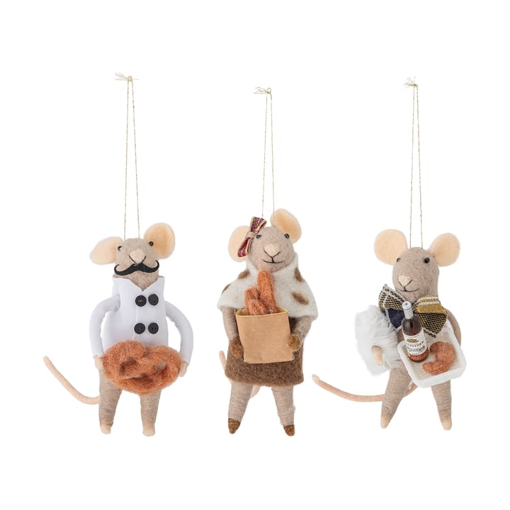 Peo クリスマスツリーデコレーション ウール 3ピース - Nature - Bloomingville | ブルーミングヴィル