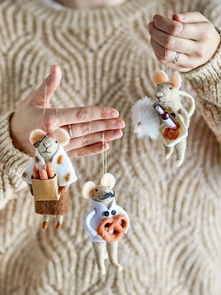 Peo クリスマスツリーデコレーション ウール 3ピース, Nature Bloomingville | ブルーミングヴィル