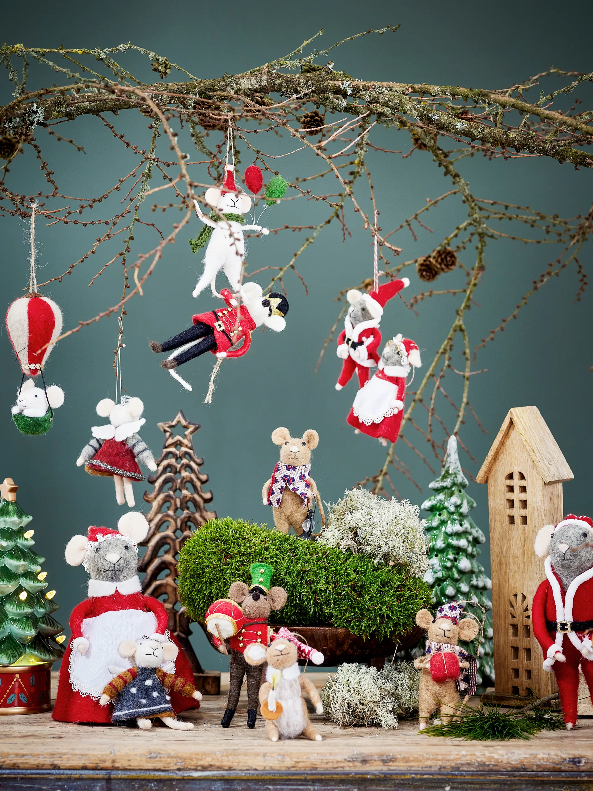 Peo クリスマスツリー オーナメント ウール, White Bloomingville | ブルーミングヴィル