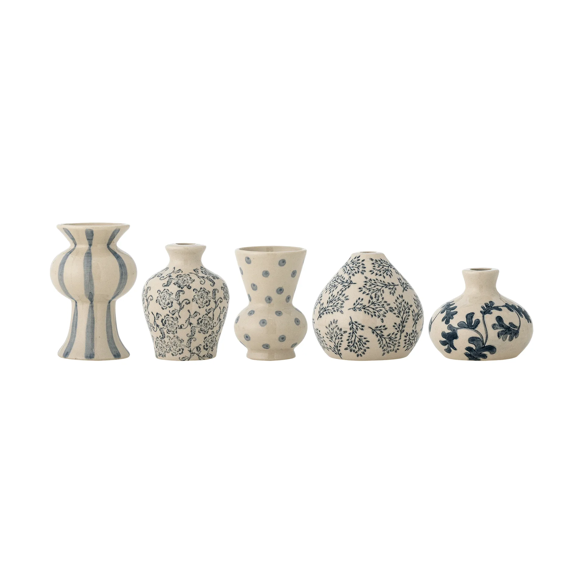 Quinto 花瓶, Blue stoneware, 5 pieces Bloomingville | ブルーミングヴィル