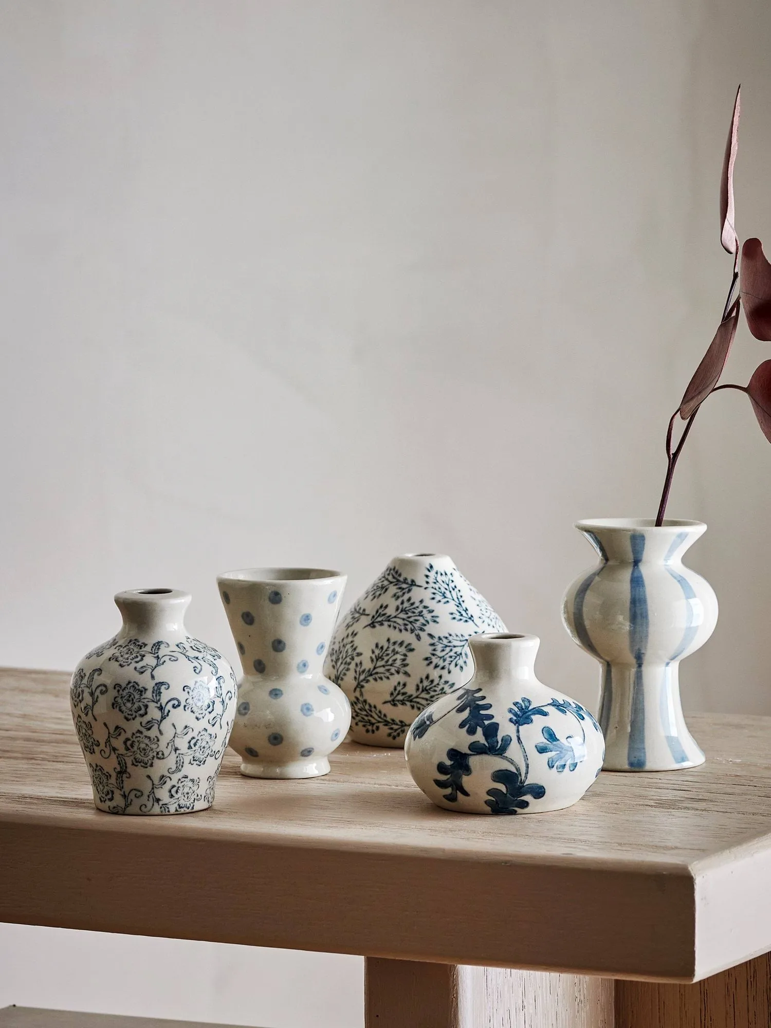 Quinto 花瓶, Blue stoneware, 5 pieces Bloomingville | ブルーミングヴィル