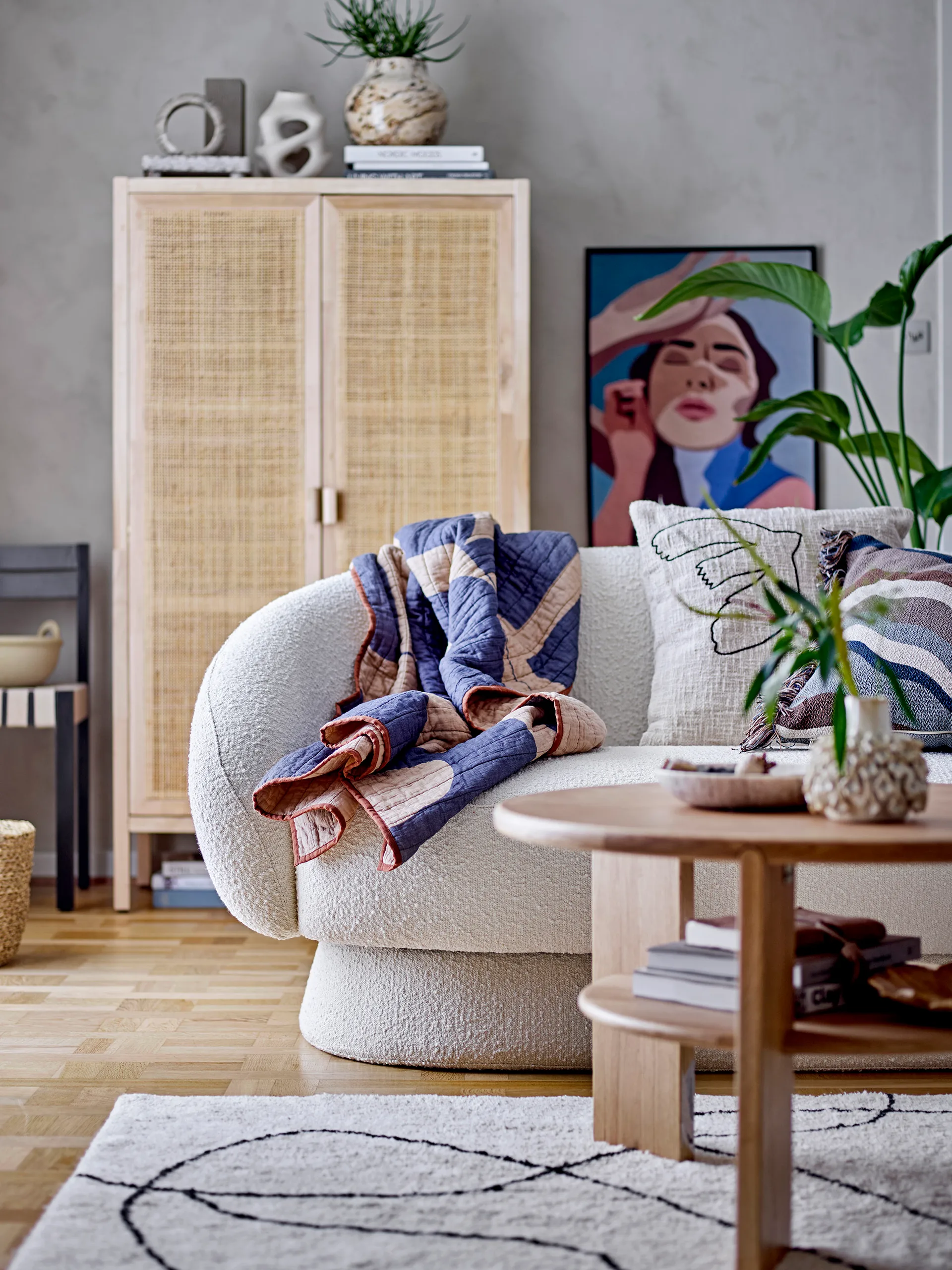 Roosi スロー 130x150 cm, Blue Bloomingville | ブルーミングヴィル