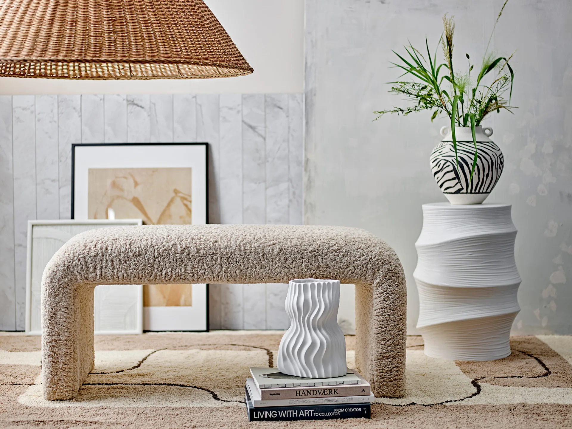 Sahal 花瓶 25,5 cm, White Bloomingville | ブルーミングヴィル