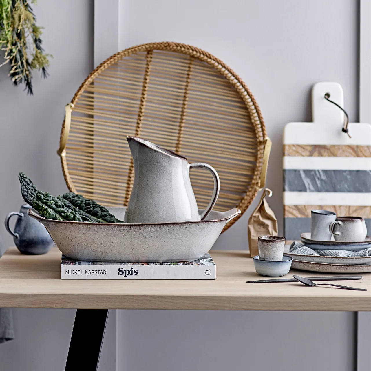 Sandrine エスプレッソカップ ソーサー付き, light grey Bloomingville | ブルーミングヴィル