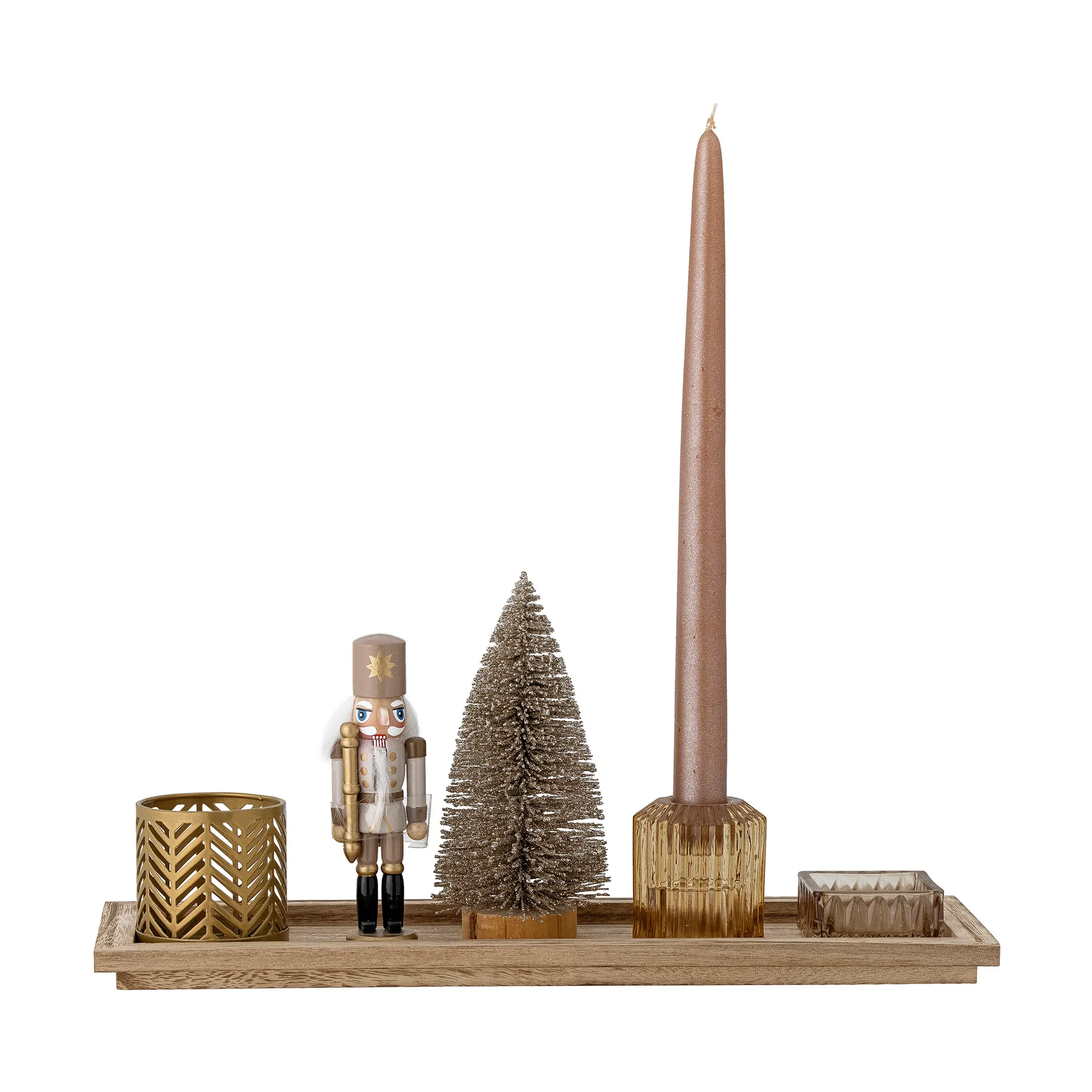 Sanga トレイ & キャンドルホルダー クリスマス 6ピース, Brown Bloomingville | ブルーミングヴィル