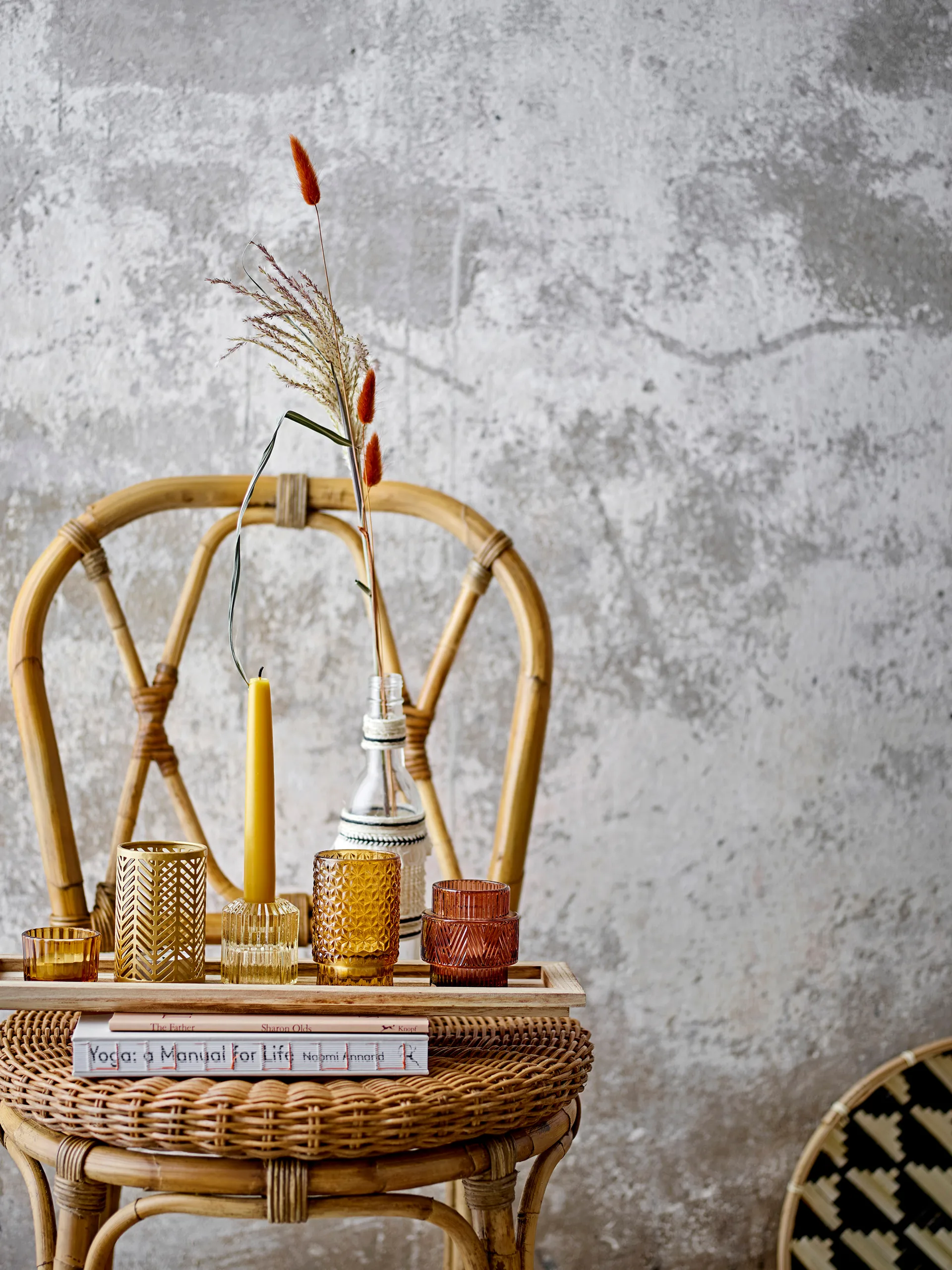 Sanga トレイ & キャンドルホルダー 6ピース, Brown Bloomingville | ブルーミングヴィル