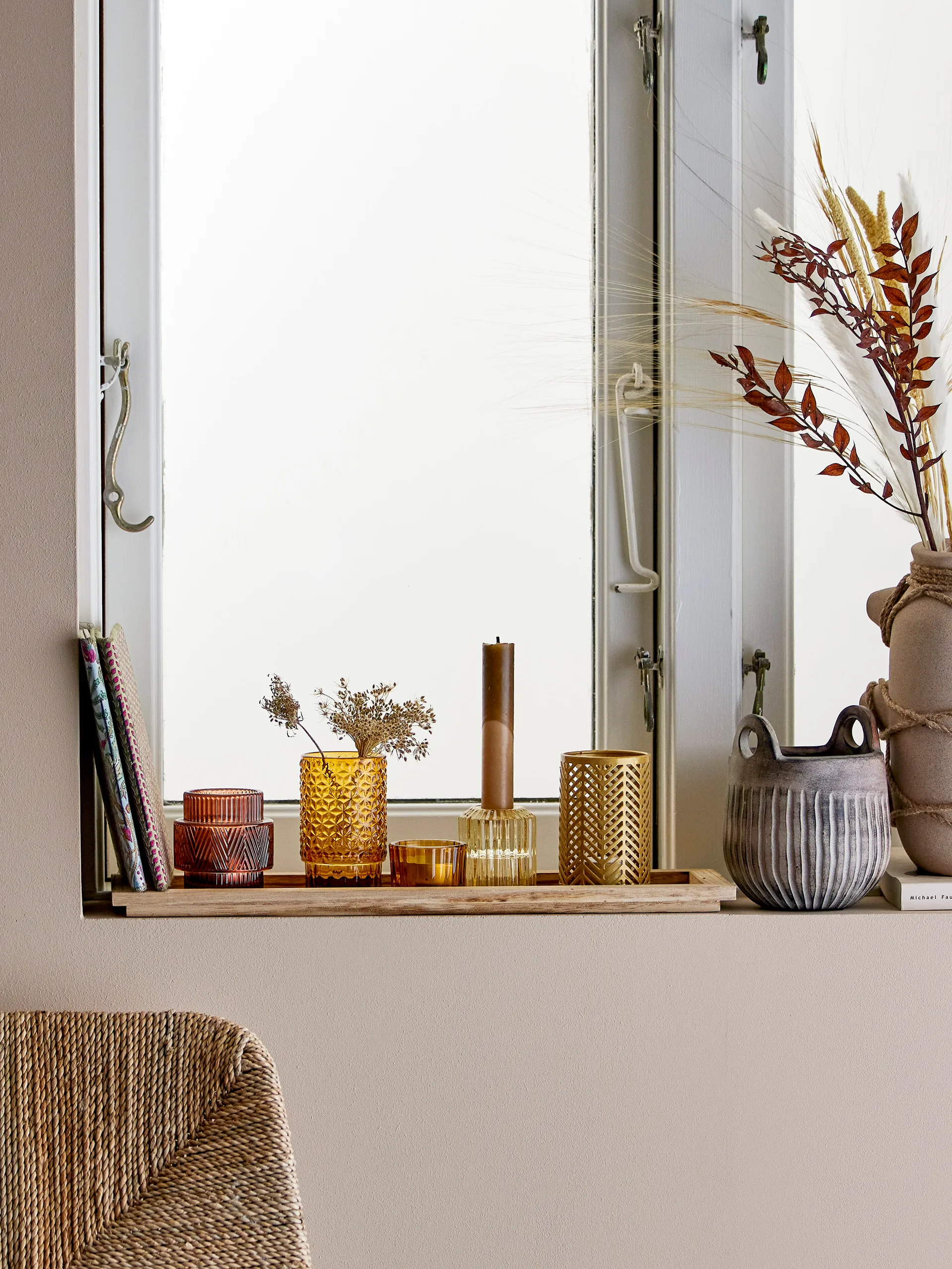 Sanga トレイ & キャンドルホルダー 6ピース, Brown Bloomingville | ブルーミングヴィル