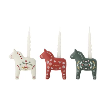 Siffer キャンドルホルダー - White-red-green, 3 pieces, 10 cm - Bloomingville | ブルーミングヴィル