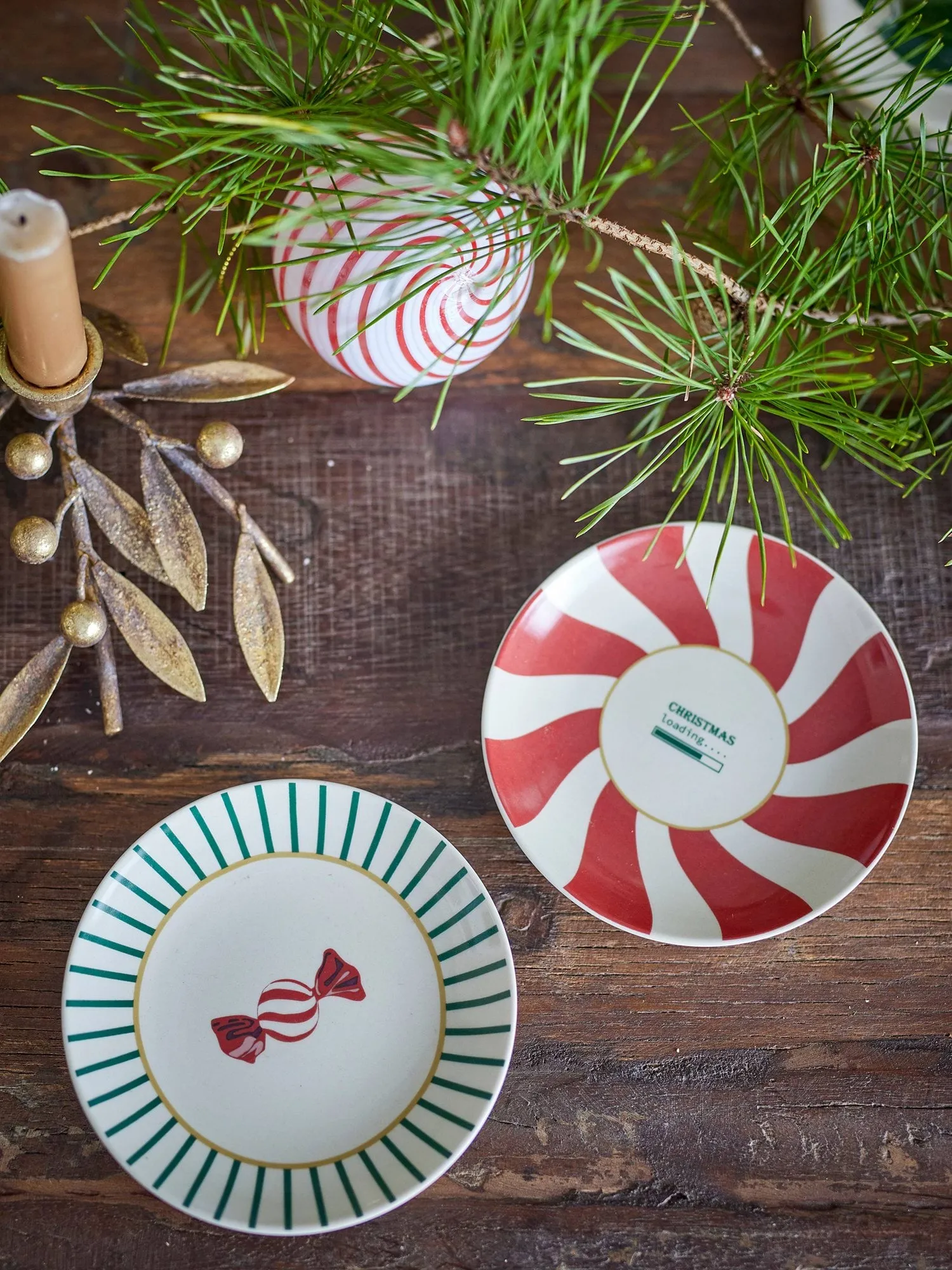 Yule デザートプレート, Red-green, 2-piece set, Ø12.5 cm Bloomingville | ブルーミングヴィル