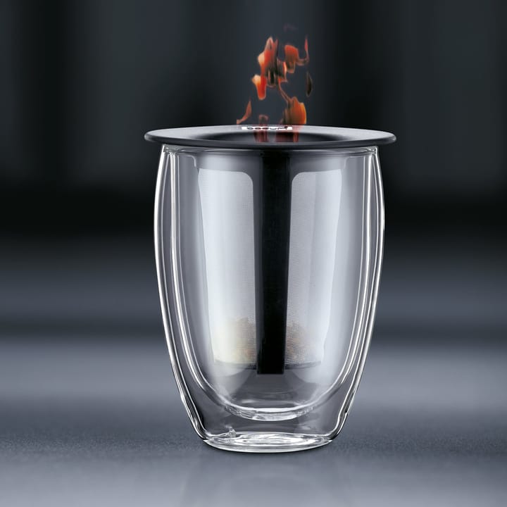 Tea For One グラス 茶こし付き, black Bodum | ボダム