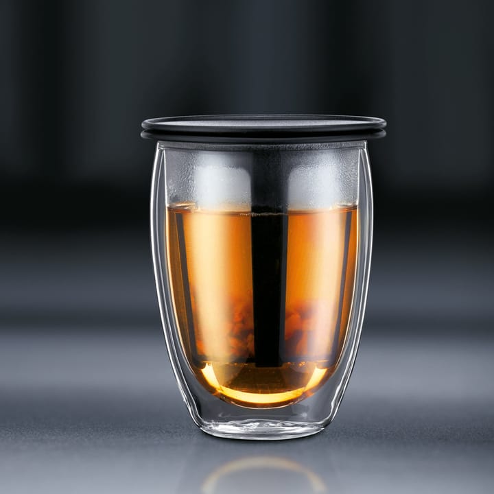Tea For One グラス 茶こし付き, black Bodum | ボダム
