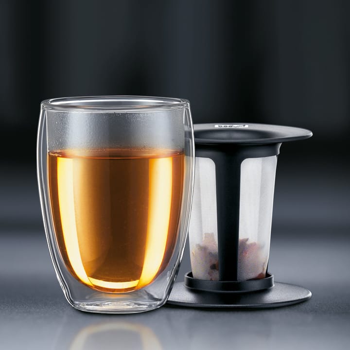 Tea For One グラス 茶こし付き, black Bodum | ボダム