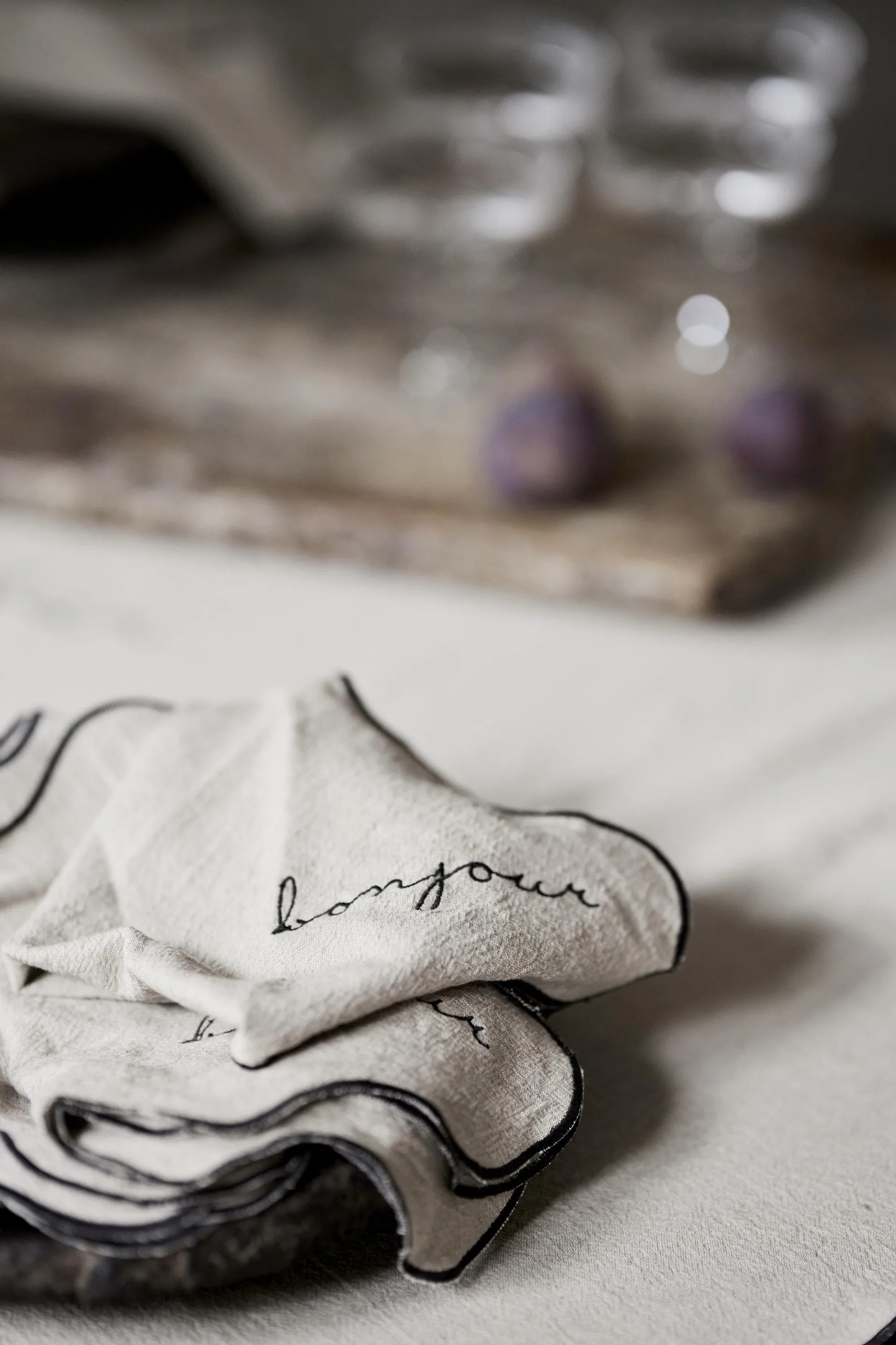 Bordeaux コットンナプキン 40x40 cm, Beige Boel & Jan | ボエル & ヤン