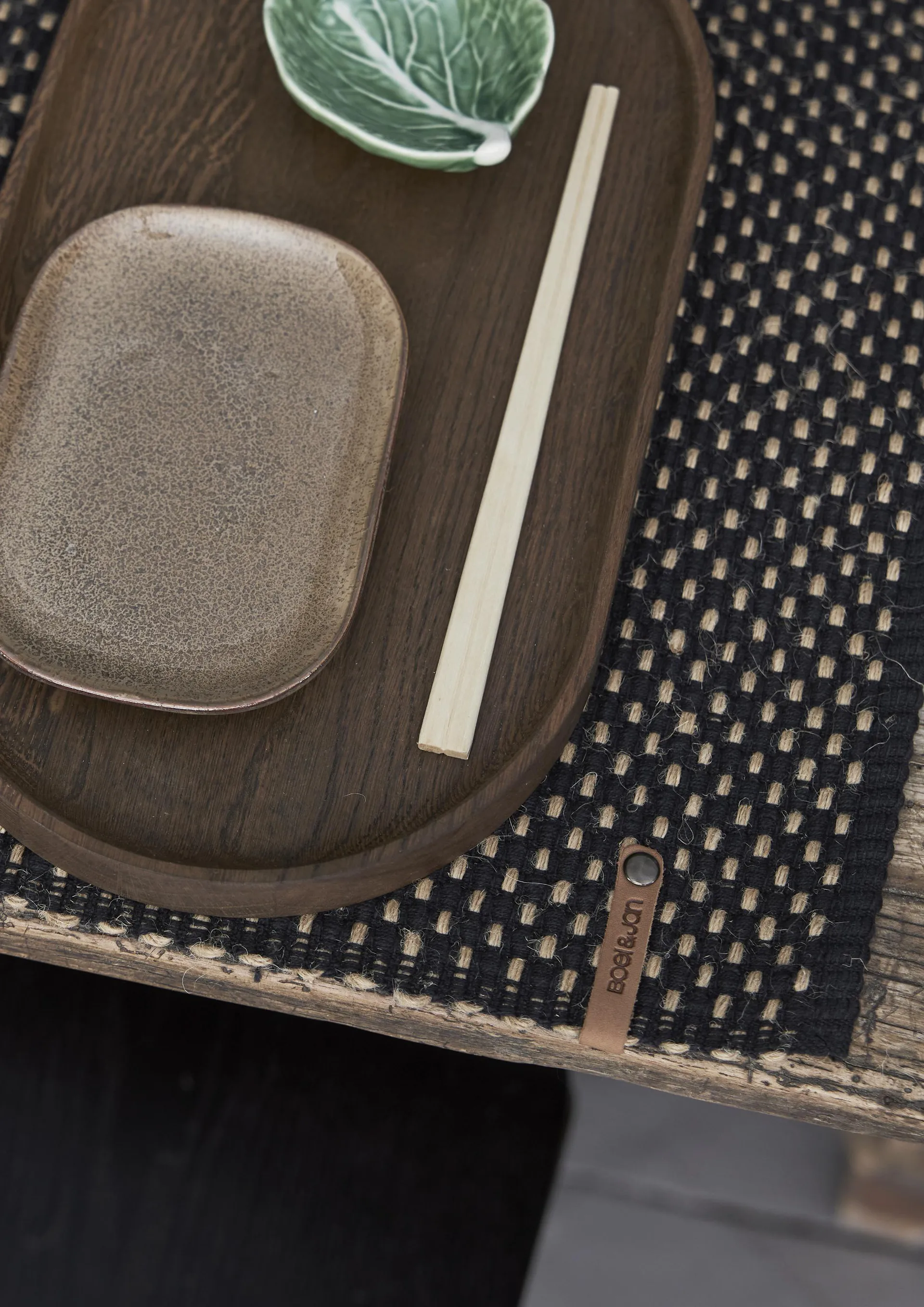 Jute チェック プレースマット コットン 35x45 cm, Black Boel & Jan | ボエル & ヤン