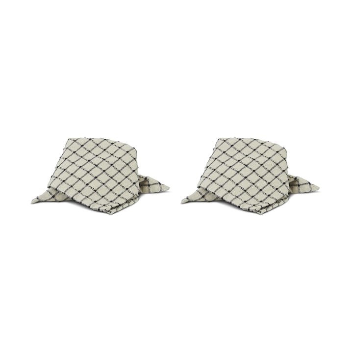 Noor ナプキン 40x40 cm 2枚セット - Black-Off white - Boel & Jan | ボエル & ヤン