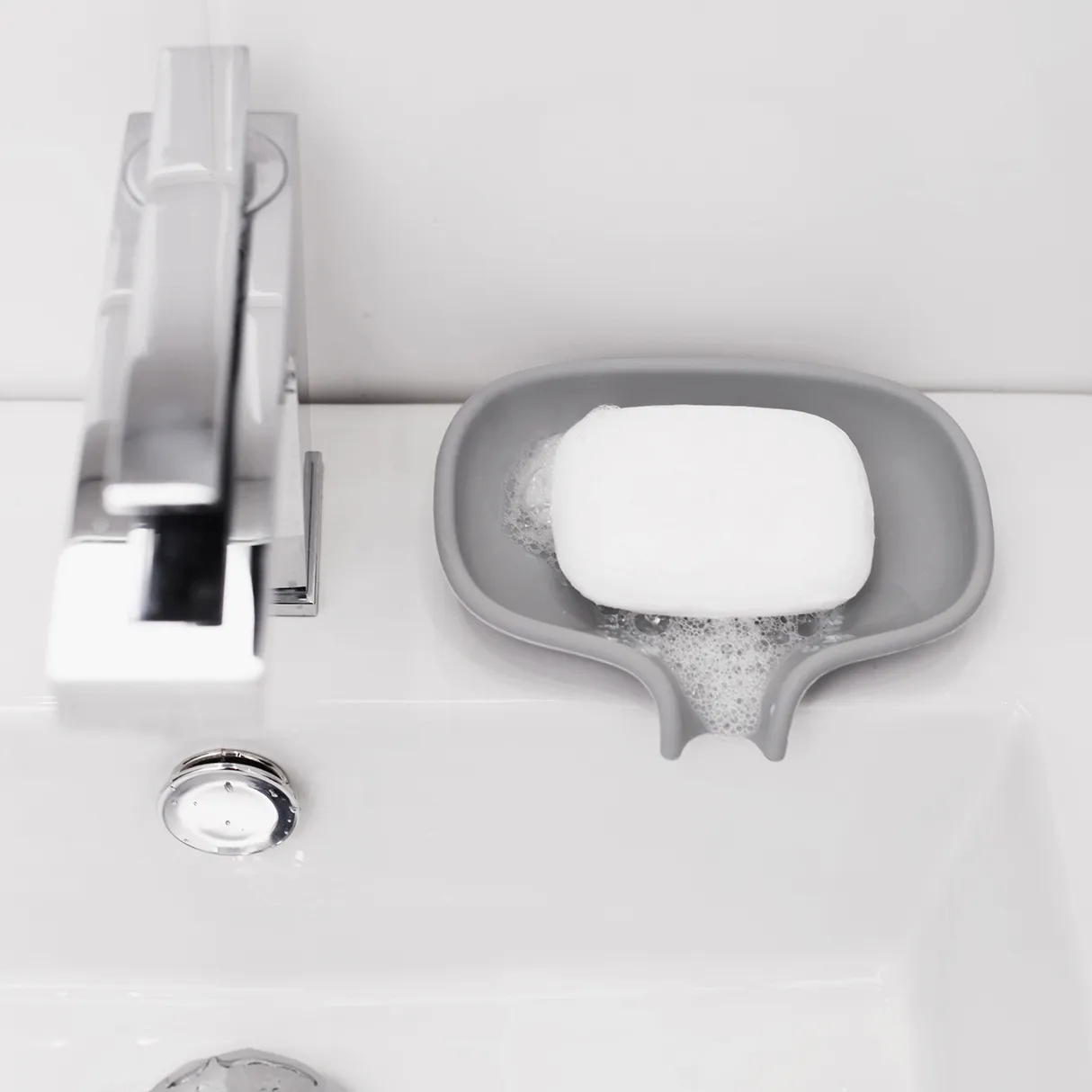 ソープディッシュ 排水口付き シリコン, grey Bosign | ボーサイン