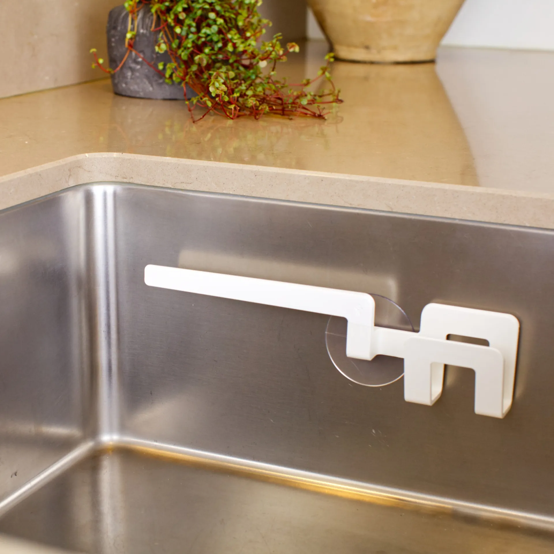 クロス & 食器スポンジ用ホルダー 吸盤カップ, White Bosign | ボーサイン