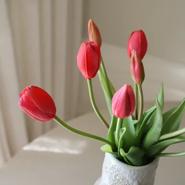 チューリップ 造花ブーケ - ライトレッド、5個 - Botané | ボタネ