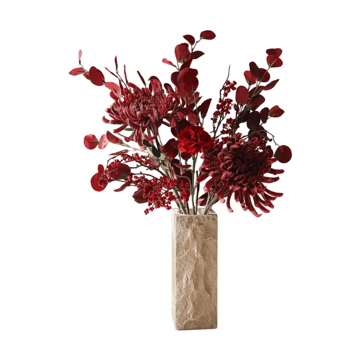 Berry drama 人工ブーケ - スパイダー咲き菊、カーネーション、ユーカリ、84 cm - Botané | ボタネ