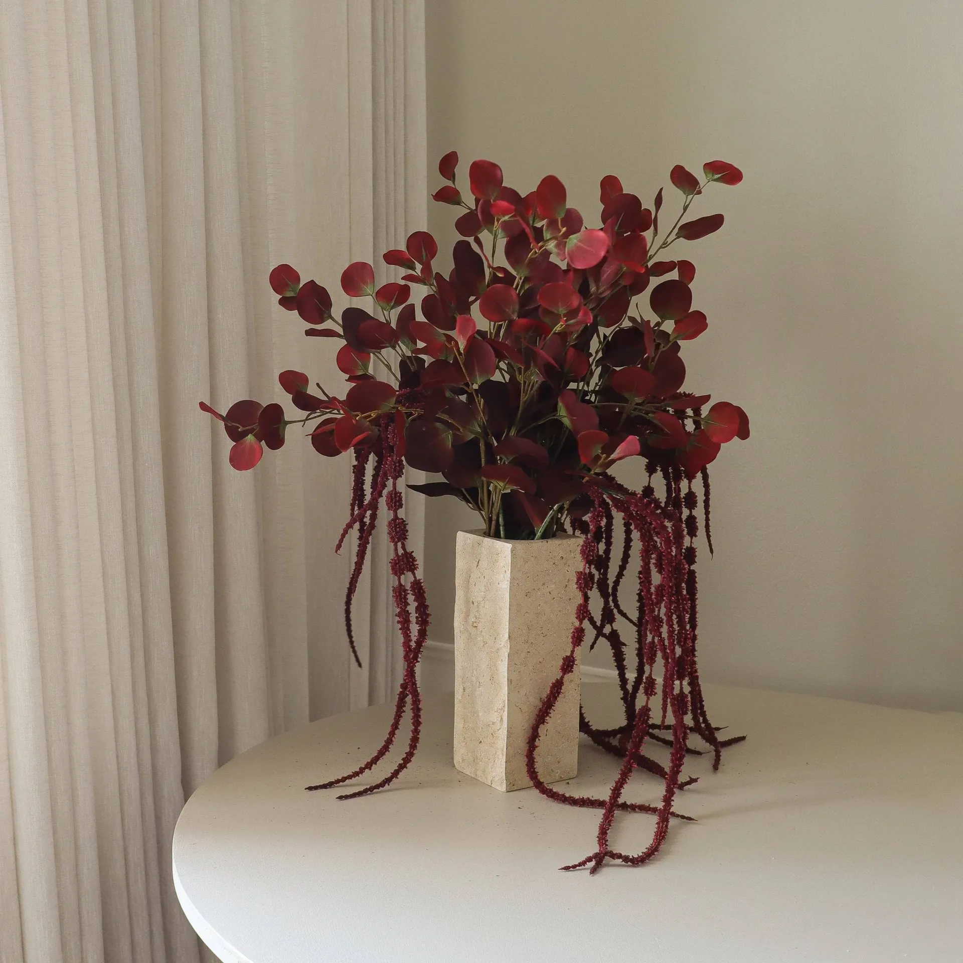 Burgundy veil artificial bouquet, Eucalyptus, amaranth, 84 cm Botané | ボタネ