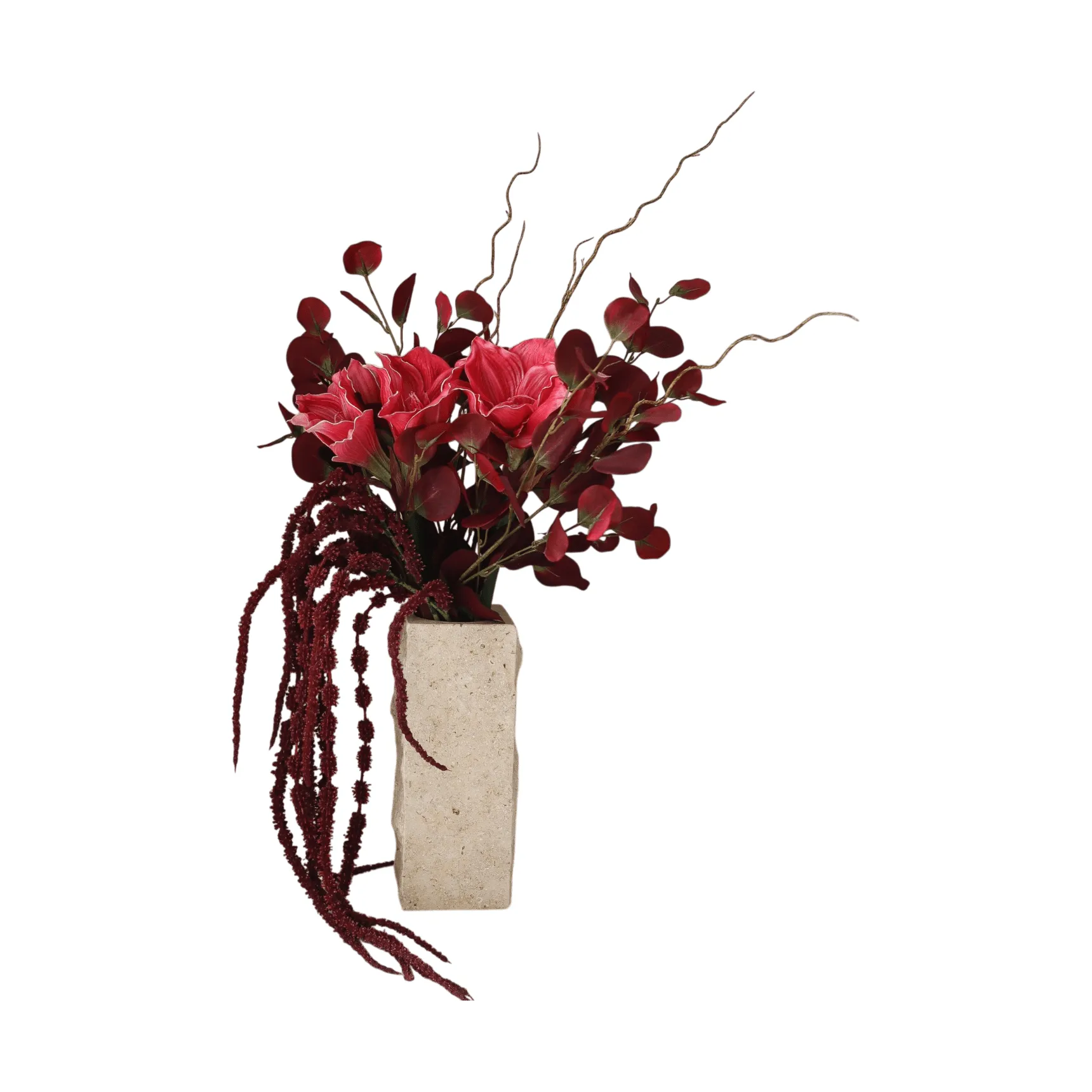 Deep bloom 人工ブーケ, アマリリス、ユーカリ、アマランス、枝、120 cm Botané | ボタネ