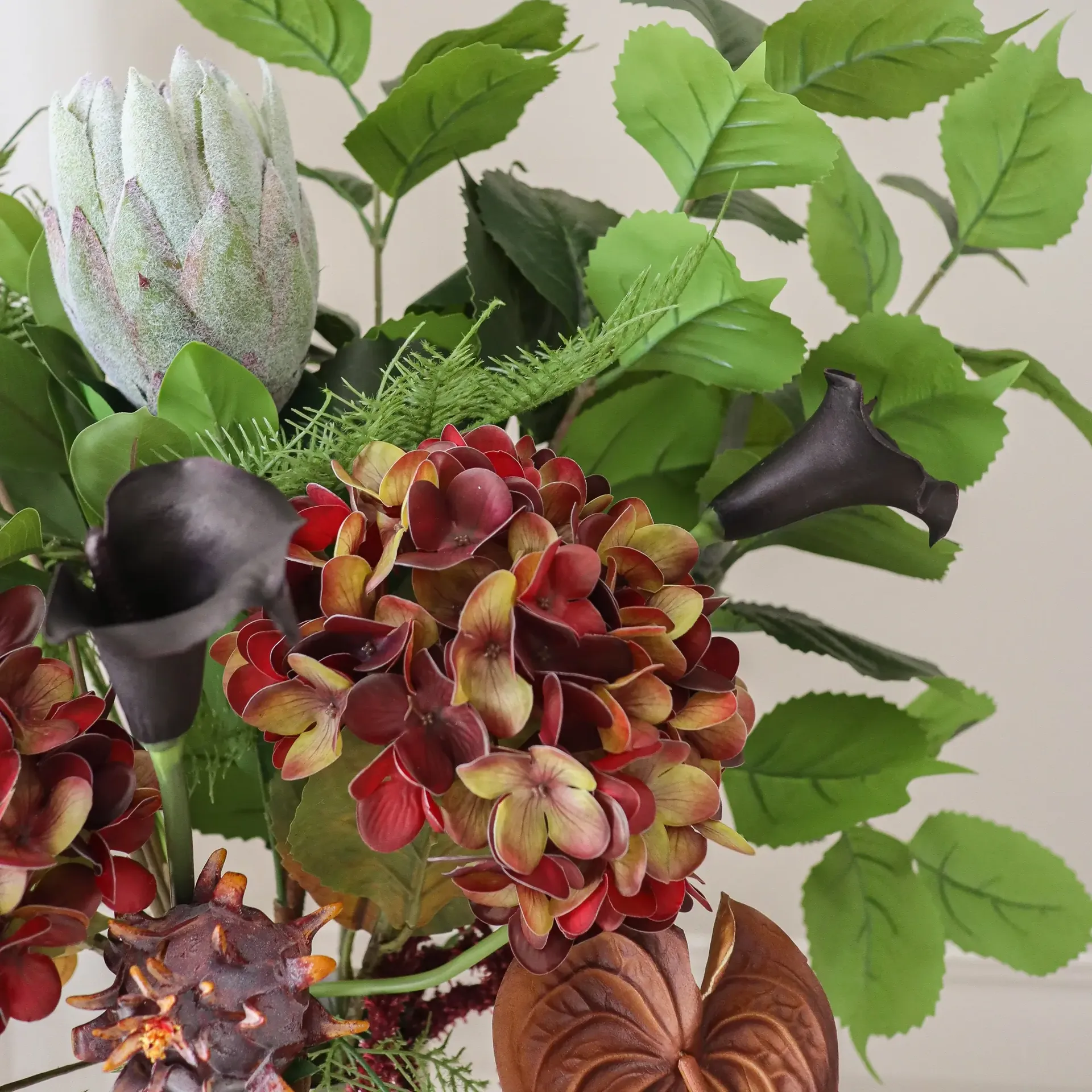 Noir Botanica 造花ブーケ, アジサイ・カラー・アンスリウム 112 cm、15本 Botané | ボタネ
