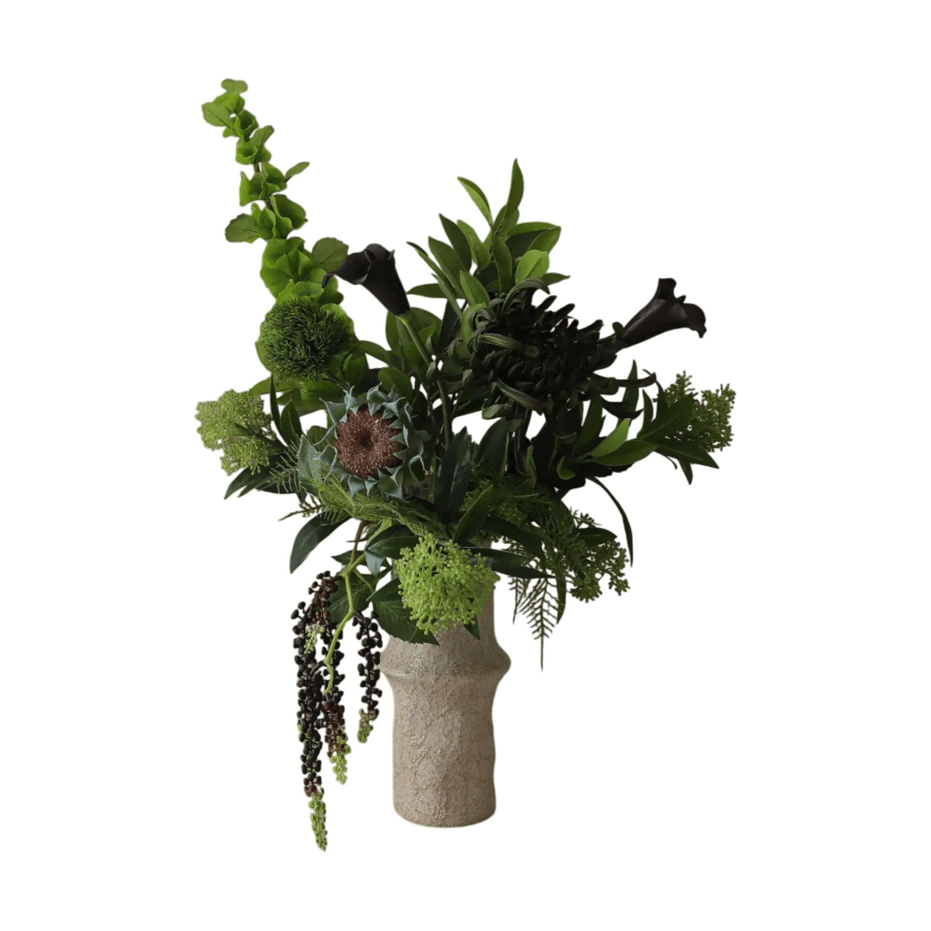 Verdant Noir 人工ブーケ, カラー・スパイダークリサンセマム・オータムサンフラワー、92 cm、13本 Botané | ボタネ