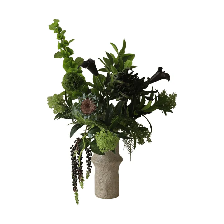 Verdant Noir 人工ブーケ - カラー・スパイダークリサンセマム・オータムサンフラワー、92 cm、13本 - Botané | ボタネ