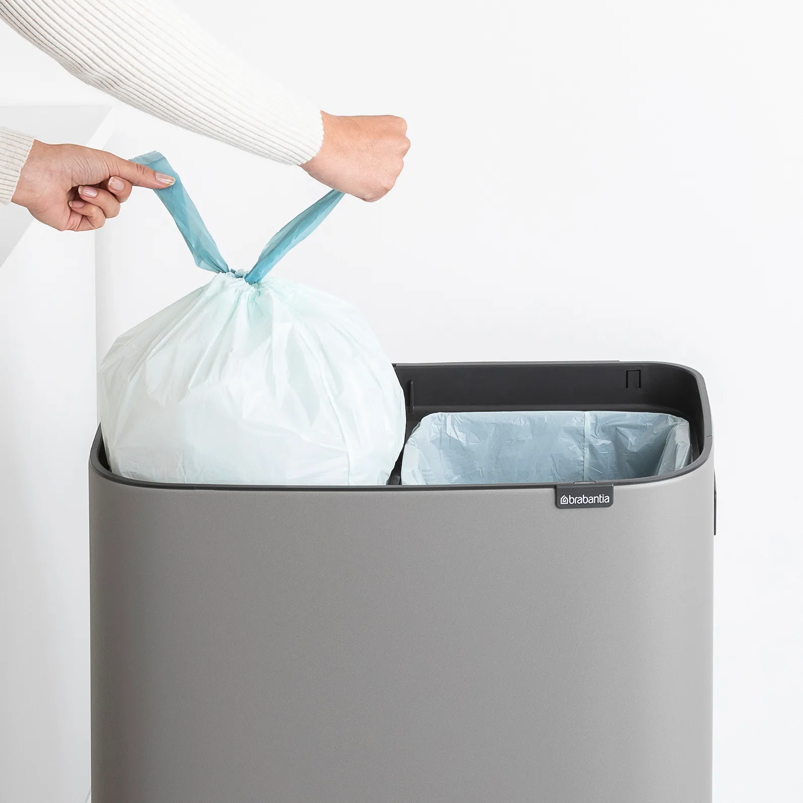 Bo タッチビン high 2x30 L, Mineral concrete grey Brabantia | ブラバンシア
