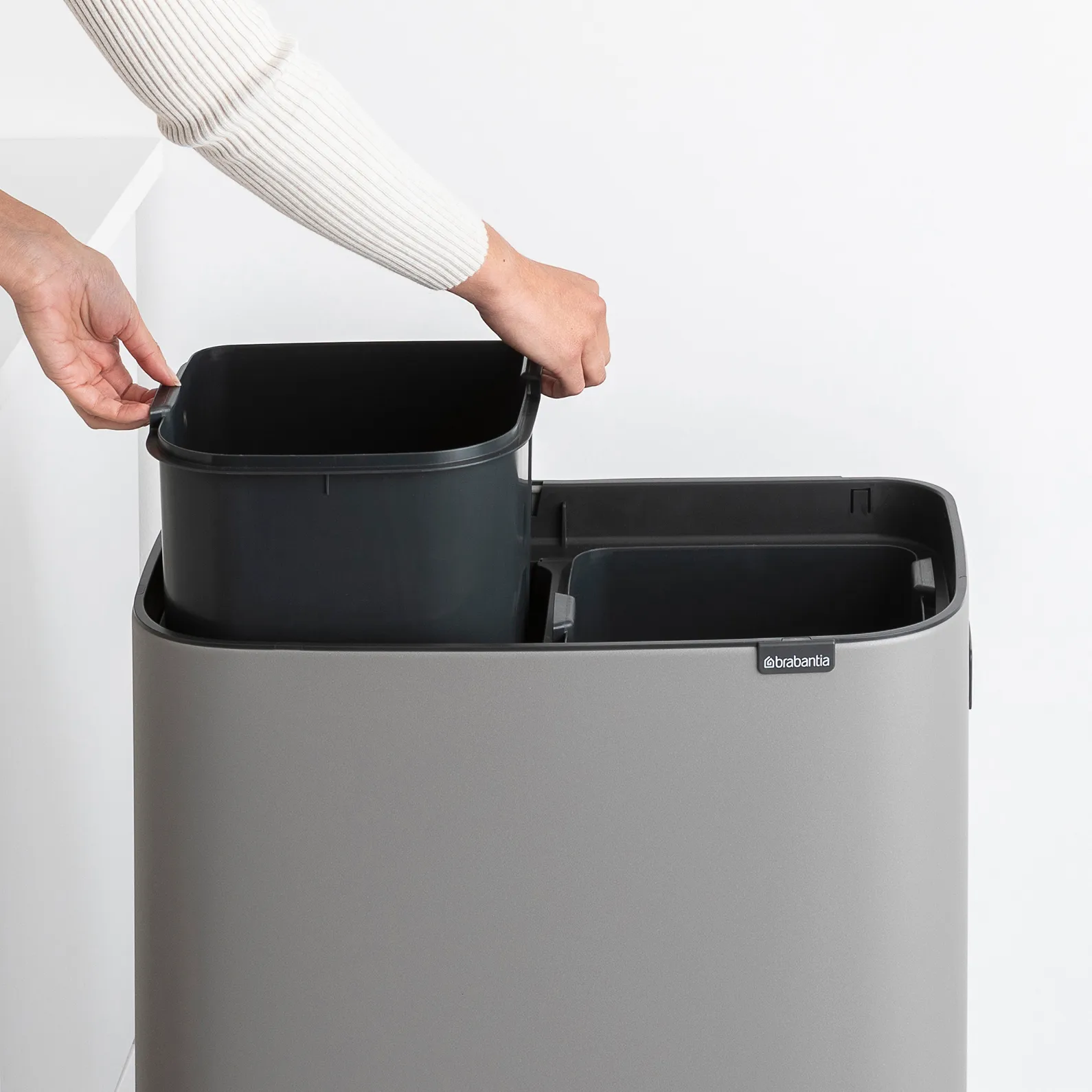 Bo タッチビン high 2x30 L, Mineral concrete grey Brabantia | ブラバンシア