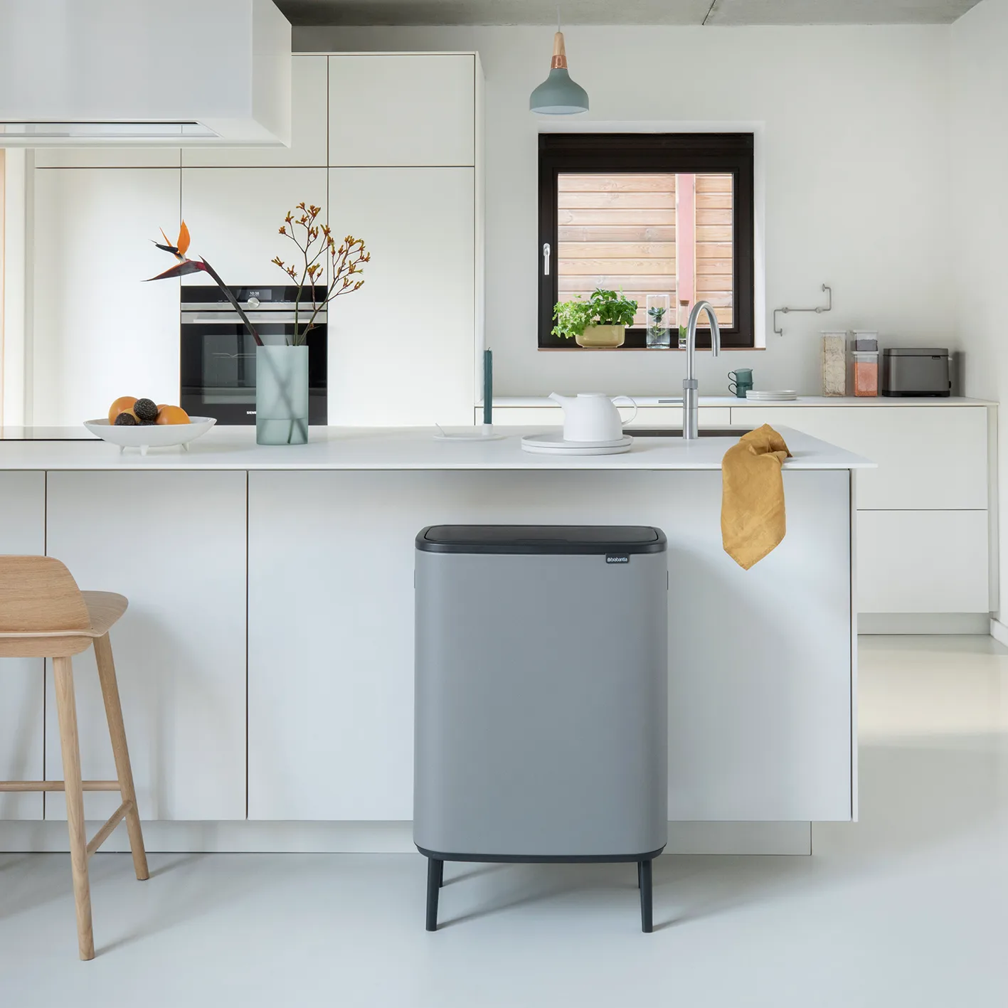 Bo タッチビン high 2x30 L, Mineral concrete grey Brabantia | ブラバンシア