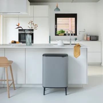 Bo タッチビン high 2x30 L - Mineral concrete grey - Brabantia | ブラバンシア