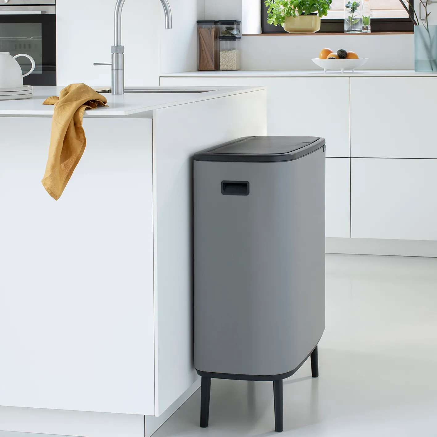 Bo タッチビン high 2x30 L, Mineral concrete grey Brabantia | ブラバンシア