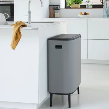 Bo タッチビン high 2x30 L - Mineral concrete grey - Brabantia | ブラバンシア