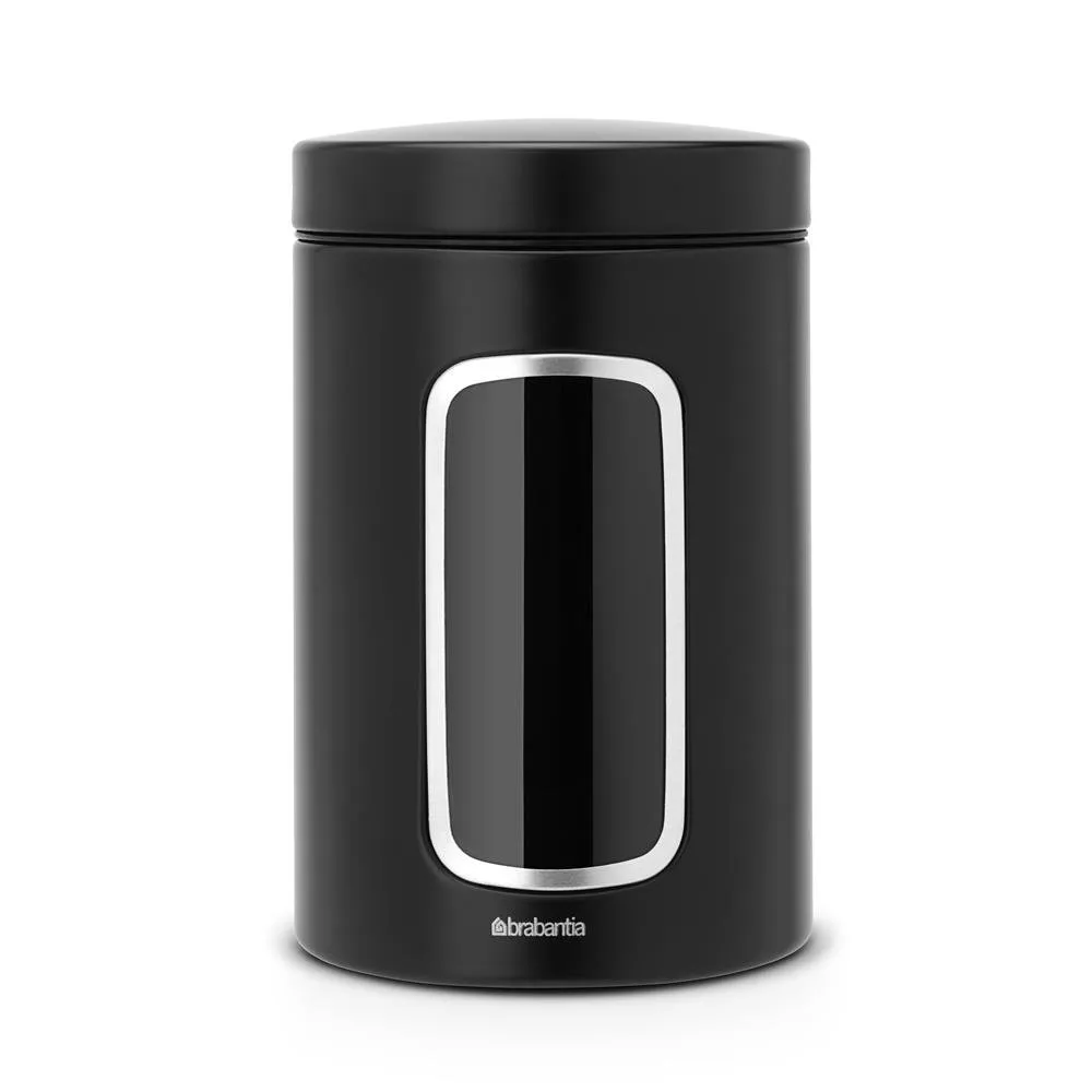 Brabantia 窓付き収納ジャー 1.4L, matte black Brabantia | ブラバンシア