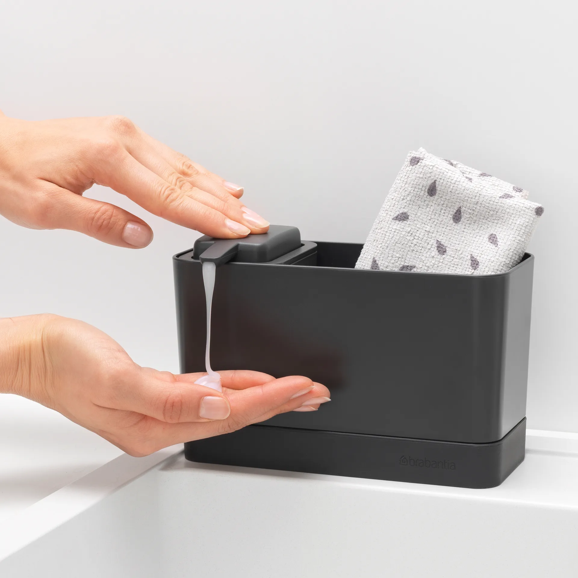 Brabantia キッチンシンクオーガナイザー & ソープディスペンサー, dark grey Brabantia | ブラバンシア