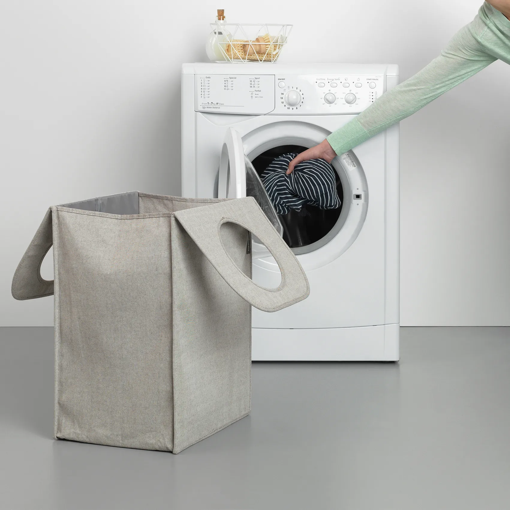 Brabantia ランドリーバック fabric rectangular 55 L, light grey Brabantia | ブラバンシア