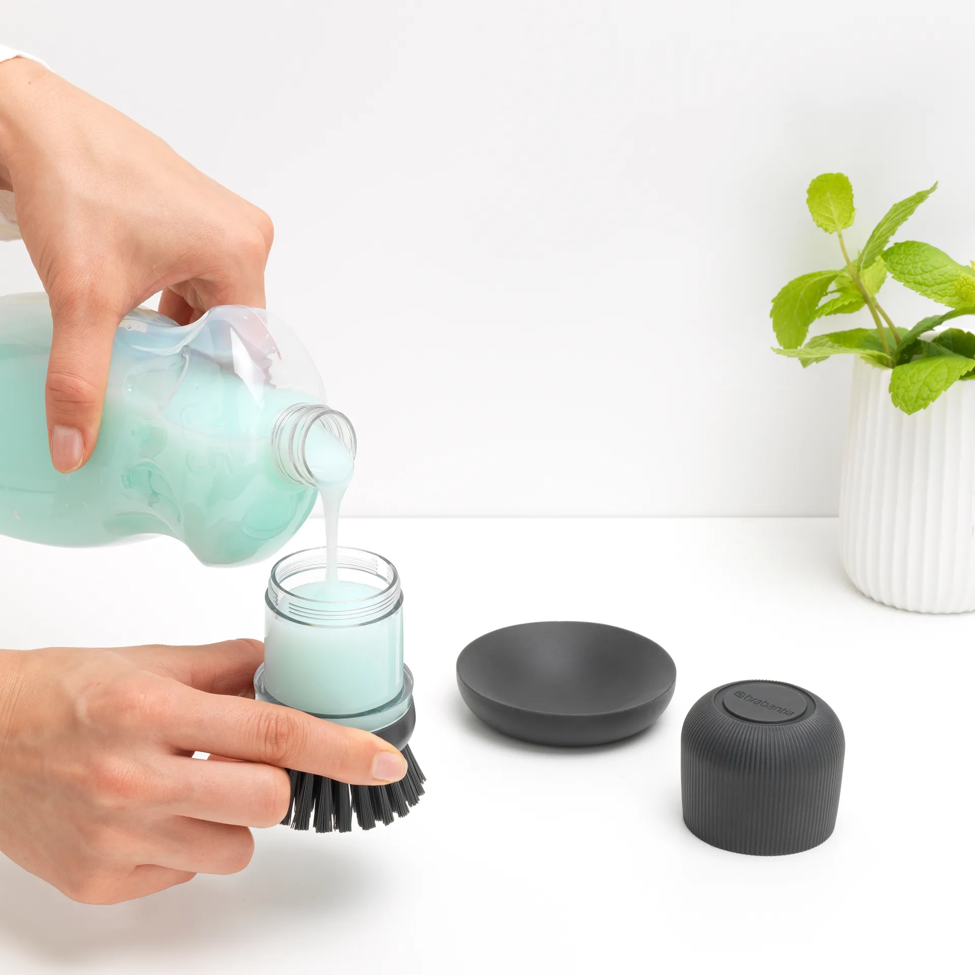 ディッシュソープホルダー & ディッシュブラシ, dark grey Brabantia | ブラバンシア