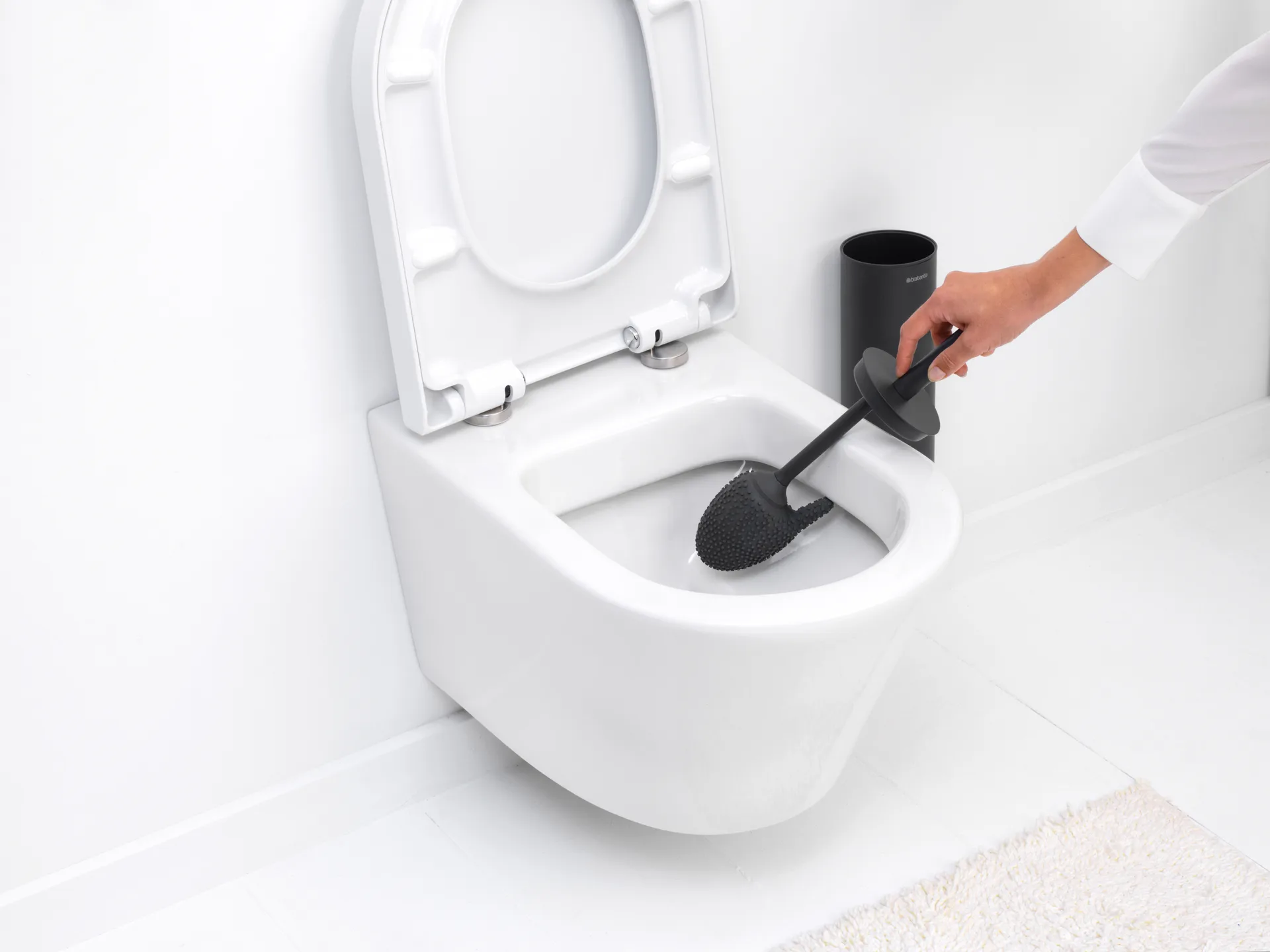 MindSet ホルダー付きトイレブラシ, Mineral Infinite Grey, silicone Brabantia | ブラバンシア