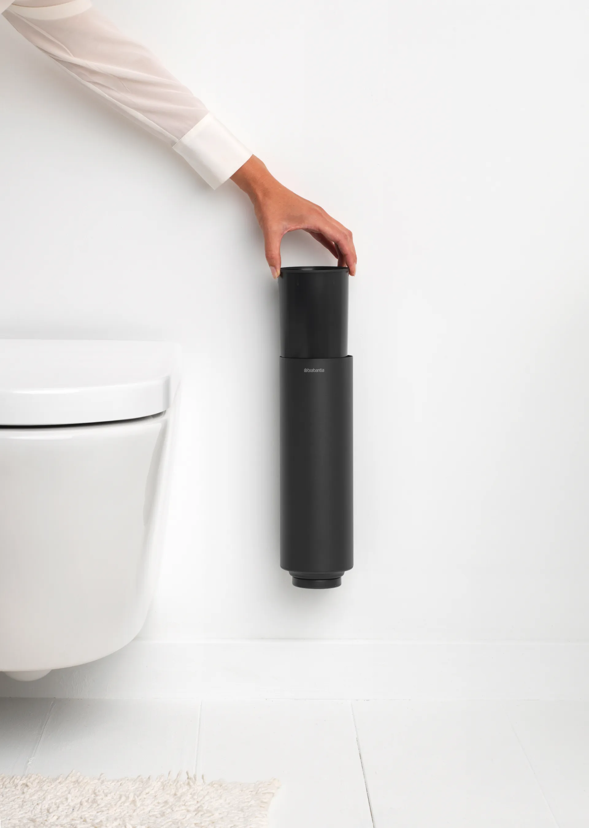 MindSet ホルダー付きトイレブラシ, Mineral Infinite Grey, silicone Brabantia | ブラバンシア