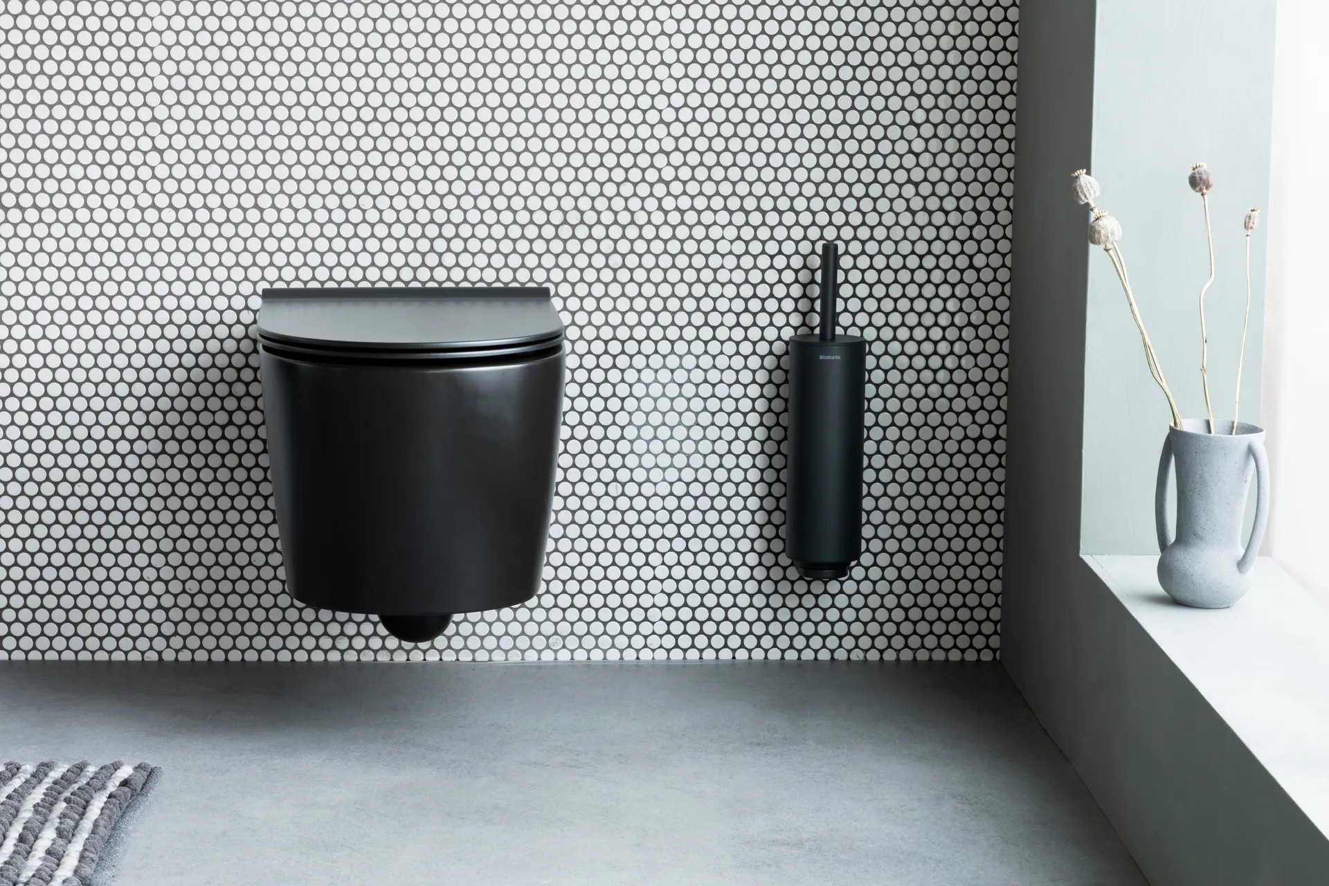 MindSet ホルダー付きトイレブラシ, Mineral Infinite Grey, silicone Brabantia | ブラバンシア