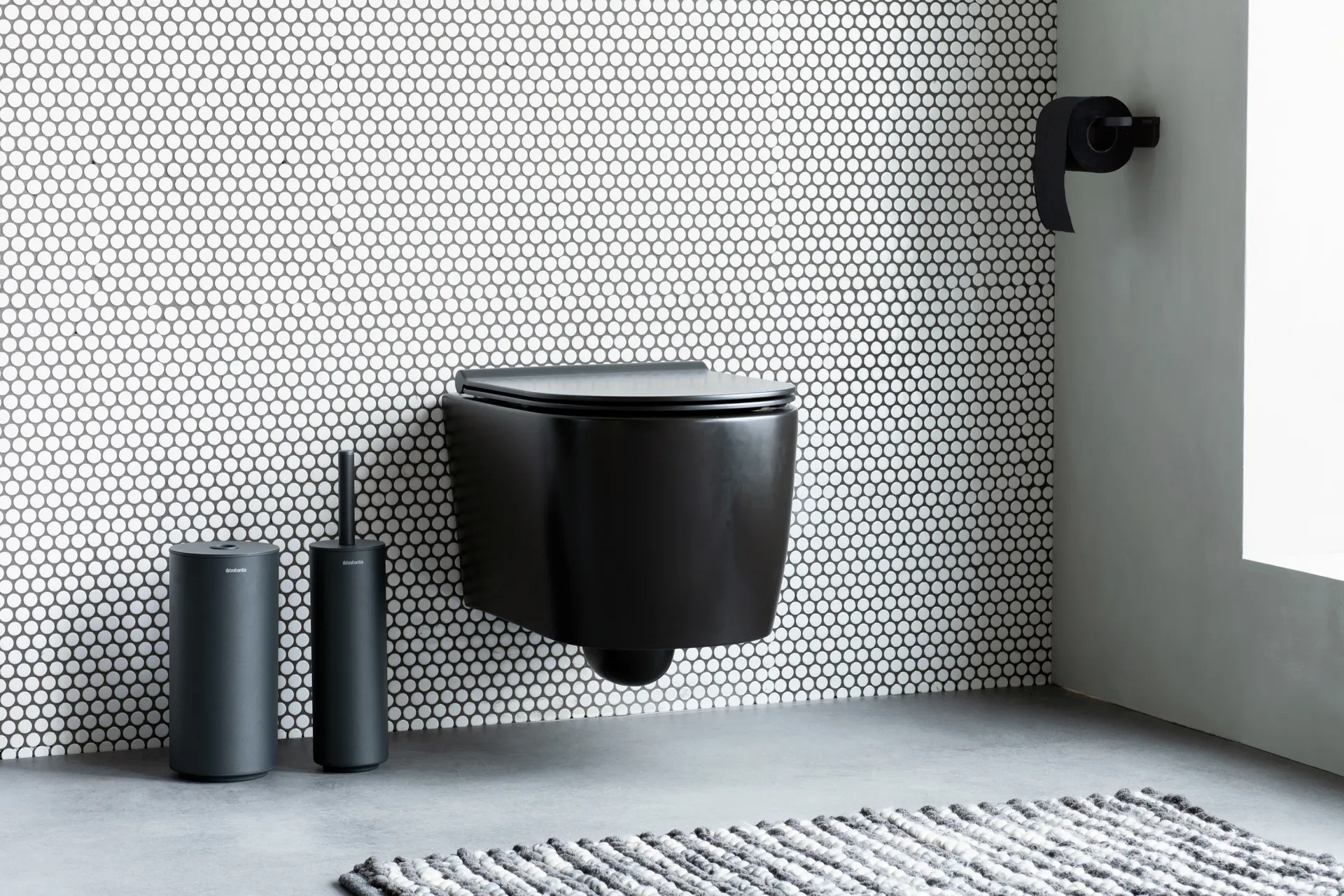 MindSet ホルダー付きトイレブラシ, Mineral Infinite Grey, silicone Brabantia | ブラバンシア