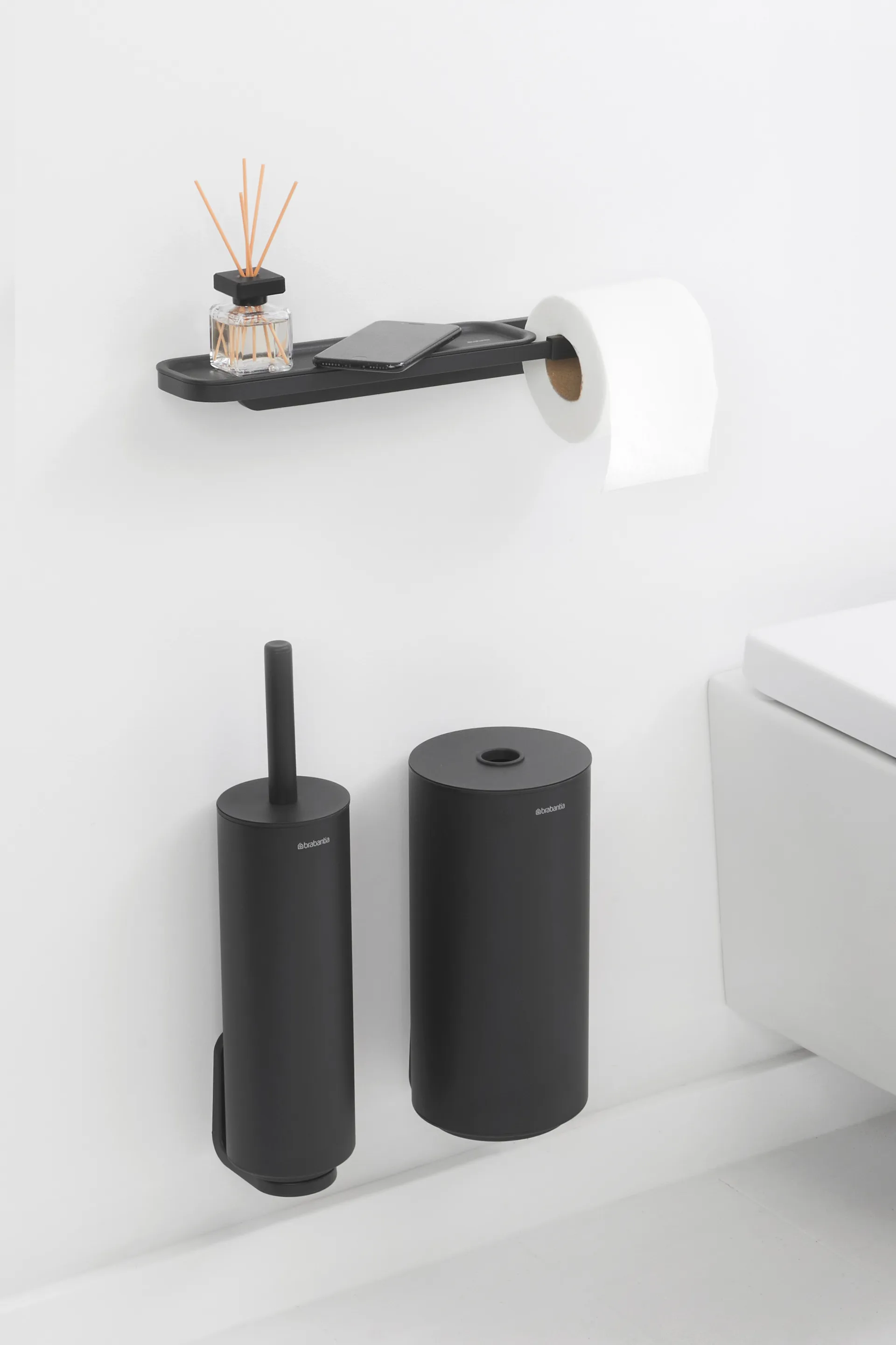 MindSet シェルフ付きトイレットペーパーホルダー, Mineral Infinite Grey Brabantia | ブラバンシア