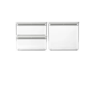 TASTY+ スタッカブル 保存容器 3 個セット 2x1.5 L+3.5 L - Light grey - Brabantia | ブラバンシア