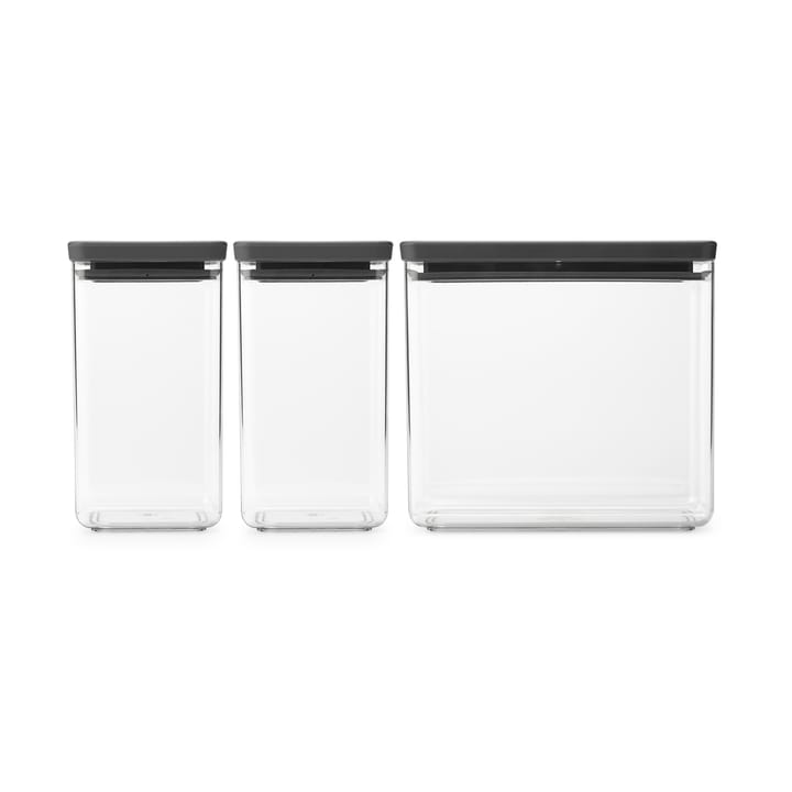 TASTY+ スタッカブル 保存容器 3 個�セット 2x1.6 L+3.5L - Dark grey - Brabantia | ブラバンシア