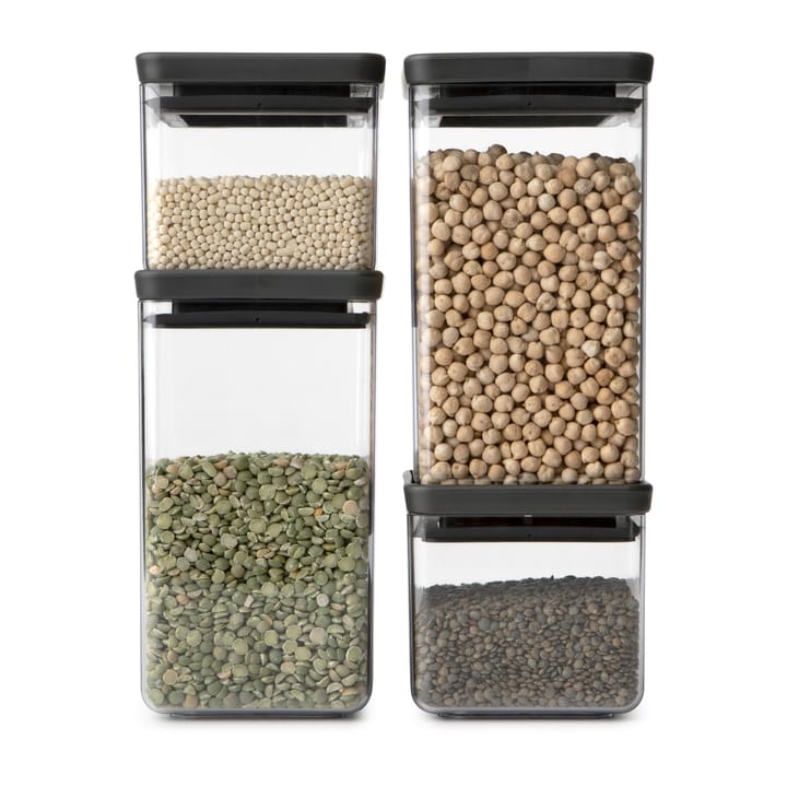TASTY+ square 収納ジャーセット, Dark grey Brabantia | ブラバンシア