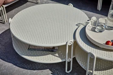 Blixt コーヒーテーブル - Pearl white, Ø85 cm - Brafab