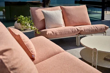 Blixt ラウンジアームチェア - Pearl white-teddy orange - Brafab