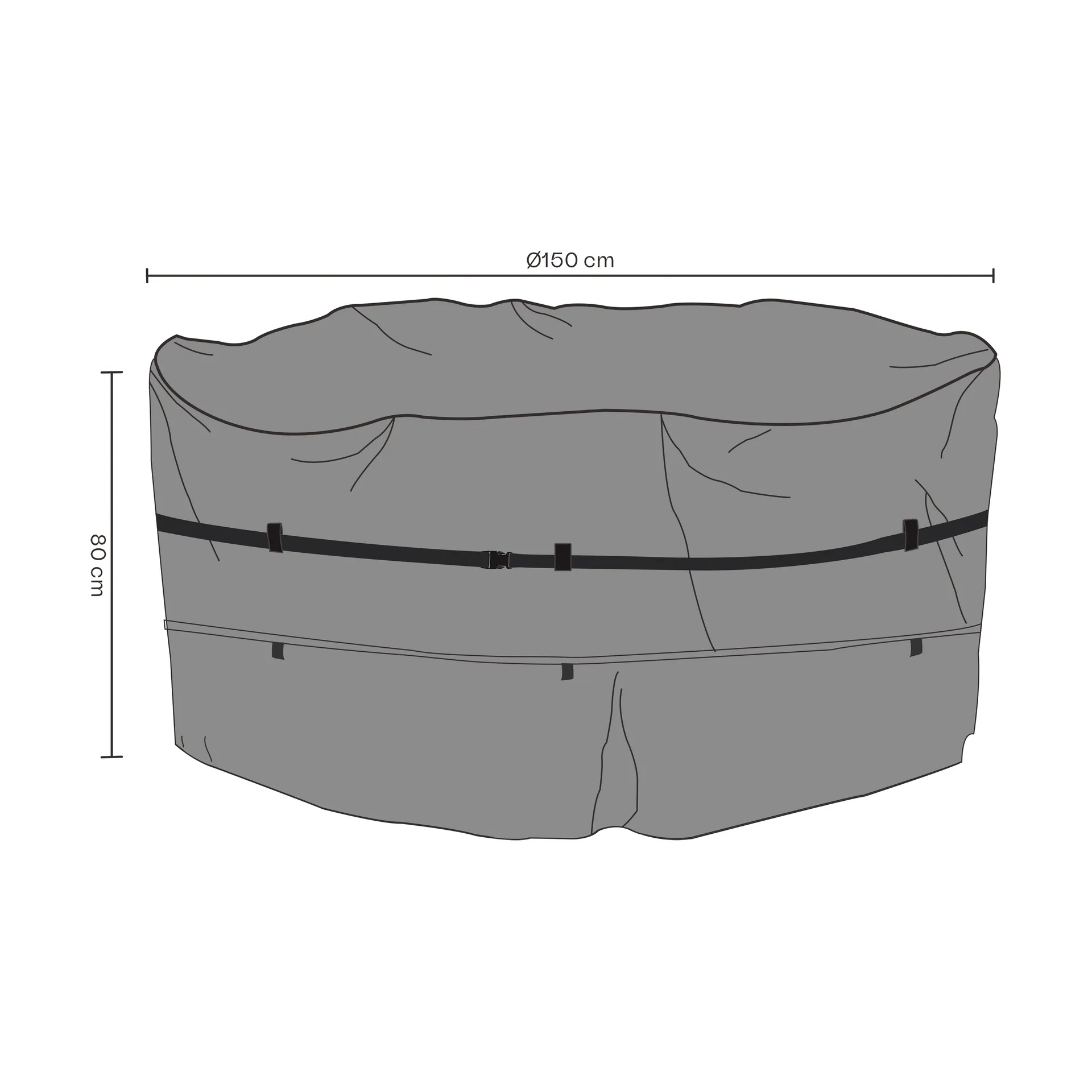 Brafab 家具カバー ダイニングテーブル, Black 150x80 cm Brafab